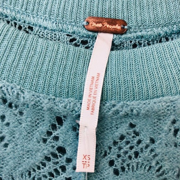 Free People Tunic Top Blue Womens XS - Picture 6 of 11